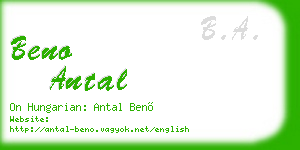 beno antal business card